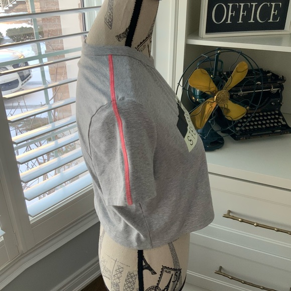 STELLA MCCARTNEY X ADIDAS Stella Sport Grey Cropped T-shirt Women’s Size Medium - Picture 8 of 11